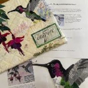 402 Hummingbird & Flower Fabric Collage <br/> with Jane Haworth
