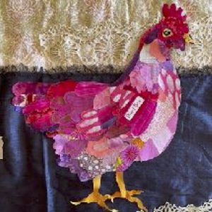 403 Hens & Roosters Fabric Collage <br/> with Jane Haworth
